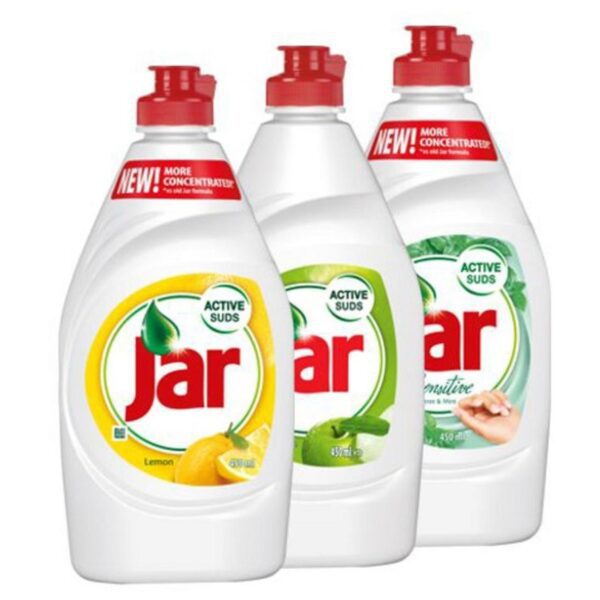 Jar original 450ml různé vůně Mycí prostředek na nádobí s patentovou technologií a příjemnou vůní. Má skvělé odmašťovací schopnosti