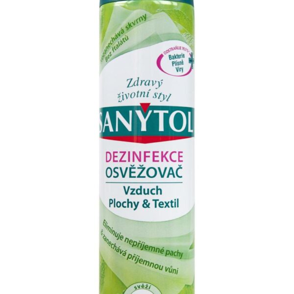 Sanytol osvěžovač vzduchu 300ml mentol Pro dokonalou hygienu pracovního prostředí a příjemnou svěží vůni. Neutralizuje pachy a zabíjí 99