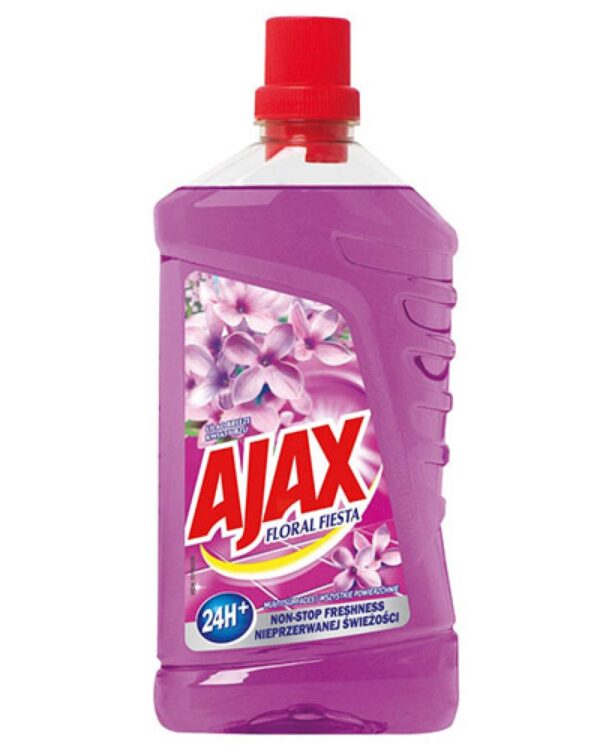 AJAX UNI na podlahy Šeřík fialový 1000ml Díky svému vysoce účinnému složení a odmaštovacím schopnostem jedlé sody čistí do hloubky zaschlou špínu. Dokonalá čistota