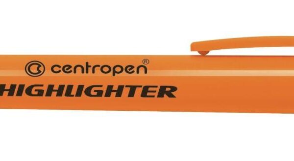 Zvýrazňovač Centropen 8722 oranžový Centropen 8722 HIGHLIGHTER je celofluorescenční Zvýrazňovač. Je vybaven ERGO držením.Obsahuje fluorescenční pigmentový inkoust. Je určen na všechny druhy papíru a je osazen klínovým hrotem.