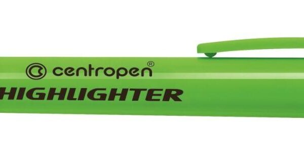 Zvýrazňovač Centropen 8722 zelený Centropen 8722 HIGHLIGHTER je celofluorescenční Zvýrazňovač. Je vybaven ERGO držením.Obsahuje fluorescenční pigmentový inkoust. Je určen na všechny druhy papíru a je osazen klínovým hrotem.