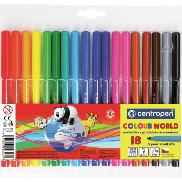 Popisovač Centropen 7550/18ks Centropen COLOUR WORLD 7750 je barevný značkovač