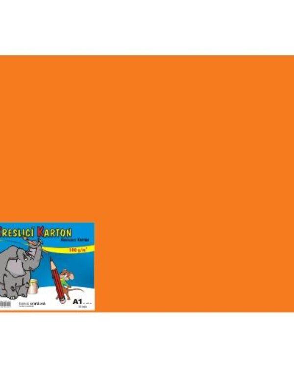 Kreslicí karton A1/180g/10lis oranžová Kreslicí karton barevný 