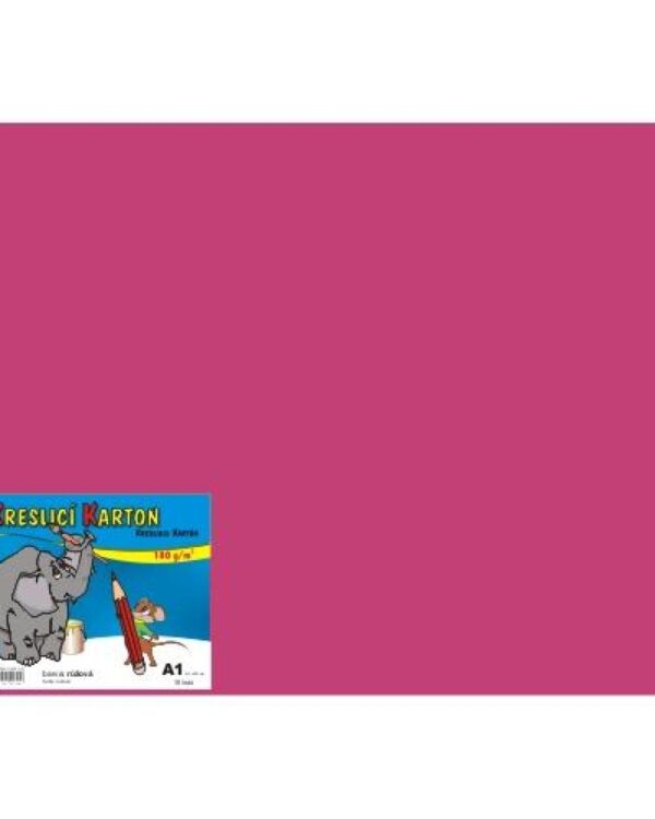 Kreslicí karton A1/180g/10lis růžová Kreslicí karton barevný 