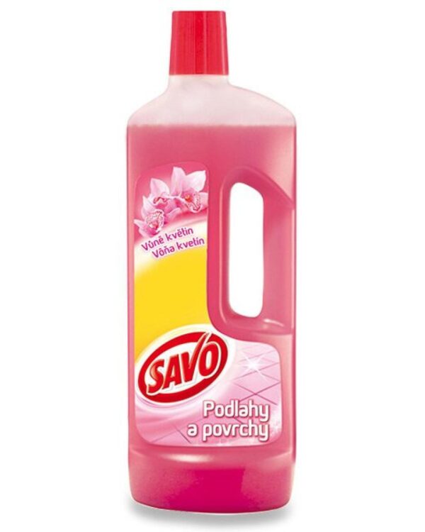 Savo na podlahy a povrchy UNI 750ml magnolie Univerzální čisticí přípravek s ANTIBAKTERIÁLNÍ PŘÍSADOU. Vhodný na podlahy a jiné omyvatelné povrchy (např. kachličky