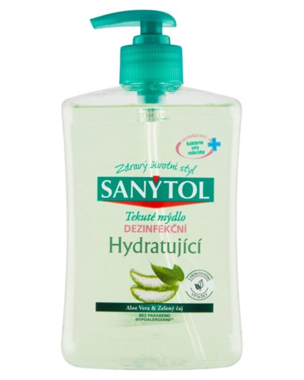 Sanytol dezinfekční mýdlo 500ml S účinkem proti virům a bakteriím je obohaceno o přírodní výtažky ze zeleného čaje a bio Aloe Vera pro přirozenou hydrataci pokožky. Účinné proti SARS-CoV2 podle normy EN 14476 (1 min.). Používejte biocidy bezpečným způsobem. Před použitím si vždy přečtěte označení a informace o přípravku. čistí