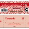 Vstupenky bločkové ET300 1-100 Bločkové vstupenky - 133 x 39 mm / 1-100 / 4 odstíny barev / ET300