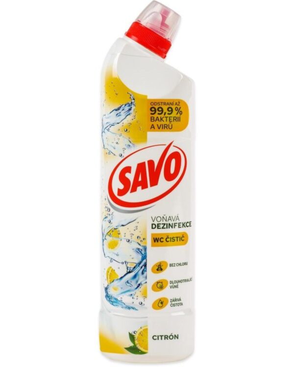 Savo WC gel 700ml žluté citron Savo WC gel je tekutý čisticí a dezinfekční přípravek