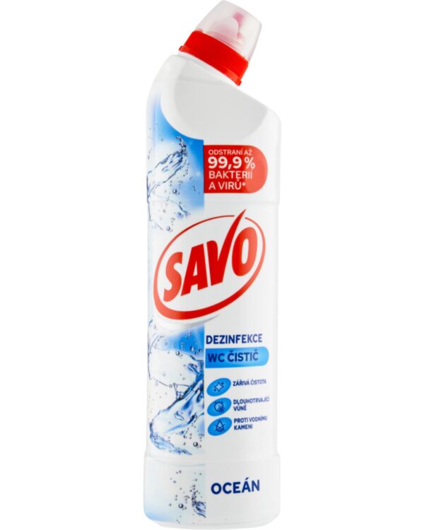 Savo WC gel 700ml ocean Savo WC gel je tekutý čisticí a dezinfekční přípravek