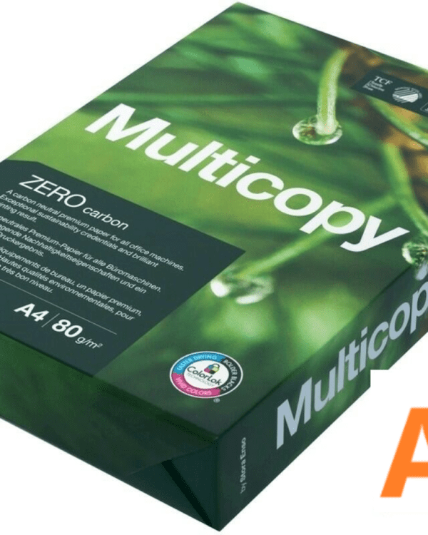 MULTI COPY "A" ZERO CARBON A4/80gr xerografický papír/500listů Při výrobě tohoto papíru jsou veškeré emise CO2 kompenzovány. Koupí jedné krabice Multicopy Zero carbon A4 snížíte dopad na životní prostředí o 6